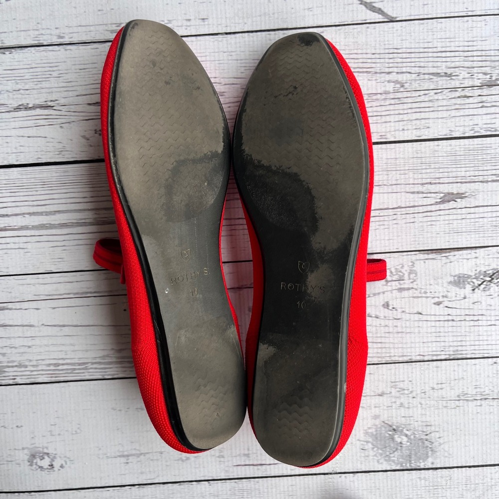 Rothy's RARE Retired Flame Red The Square‎ Mary Jane Women 10 Slip On Flat - Picture 9 of 9
